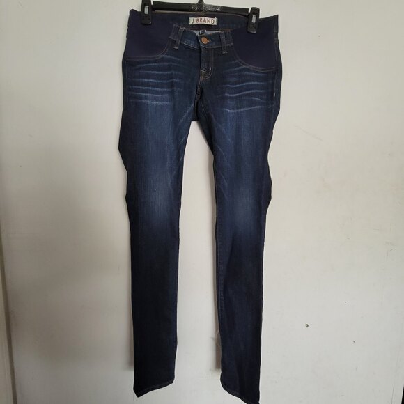 J Brand Maternity MAMA J Elastic Waist Side Panel Blue Demin Jeans Pants Size 25 - Picture 5 of 17